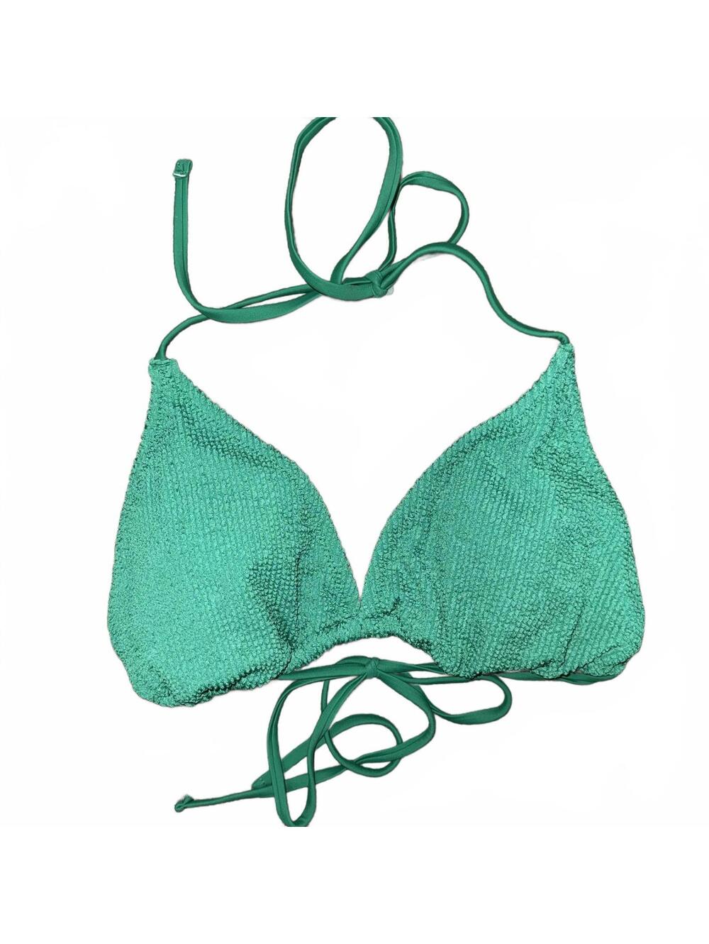 Shade & Shore Women's XL Green Textured Triangle Bikini Top NWT
